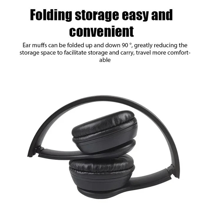 P47 Foldable Wireless Bluetooth Headphones – Universal Compatibility with Phones, Laptops & PCs"